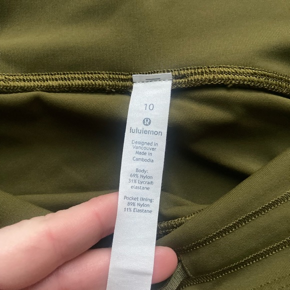 Lululemon Yoga Pants Cropped Olive Green Size 10 - Picture 6 of 6